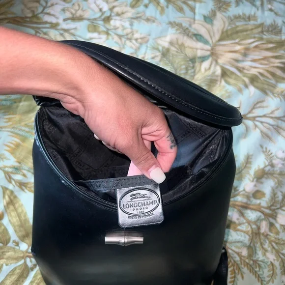 LONGCHAMP Black Backpack Purse - Picture 10 of 11